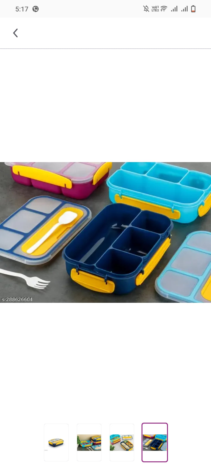 Basket Fusion Bento Lunch Box for school . Office, 4 Compartment with Airtight Lid Tiffin with Handle &Push Lock, Microwave Safe Food Grade Steel & Plastic Material