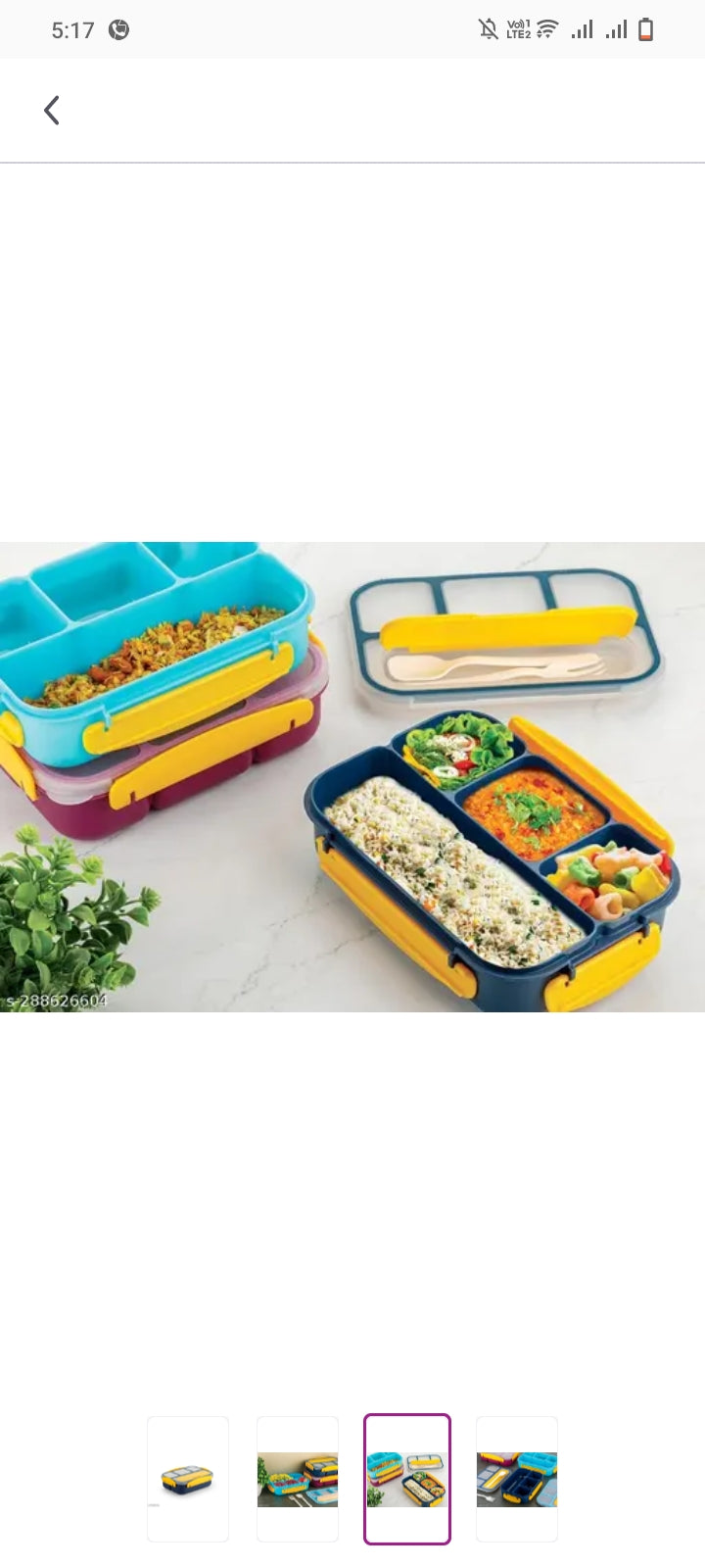 Basket Fusion Bento Lunch Box for school . Office, 4 Compartment with Airtight Lid Tiffin with Handle &Push Lock, Microwave Safe Food Grade Steel & Plastic Material