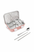 Premium Stainless Steel Lunch Box with 3 Compartments | Leak-Proof Bento Tiffin Box with Spoon & Chopsticks | BPA-Free, Food Grade, Durable Meal Container for Office, School & Travel