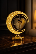 LED Crystal Moon Lamp Photo Frame For Gifting Surprise and Anniversary Gifting Table Lamp